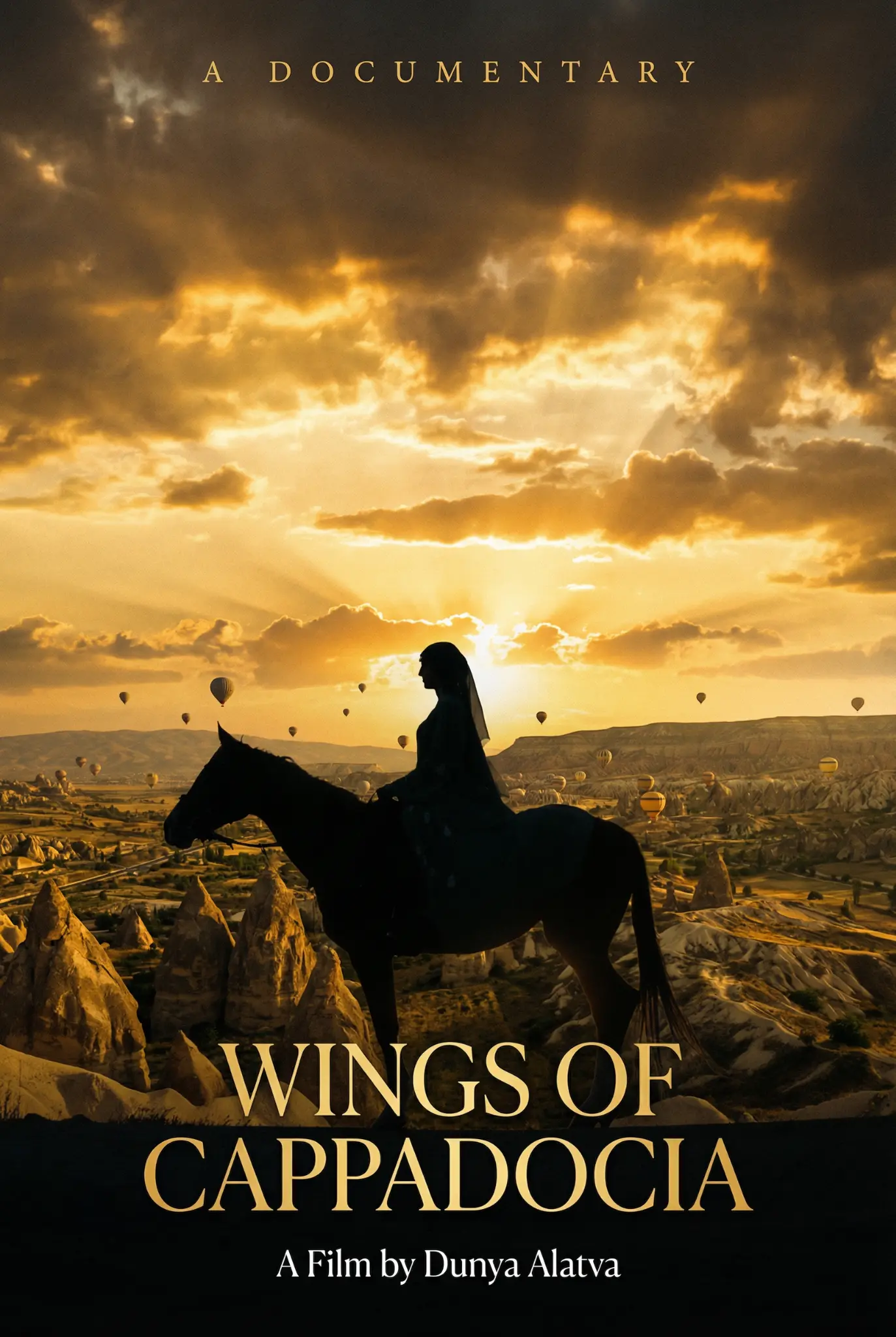 Wings of Cappadocia - Sunset Silhouette Poster